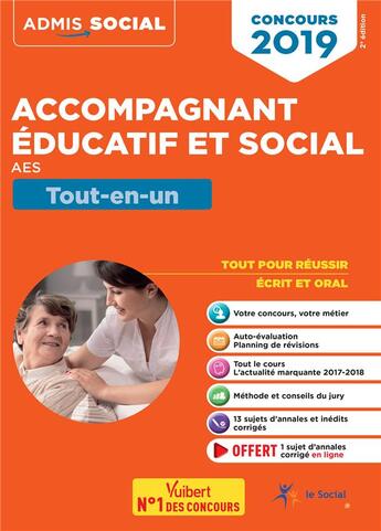 Couverture du livre « AES (accompagnant éducatif et social) tout-en-un (concours 2019) » de Marion Gauthier aux éditions Vuibert