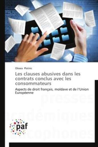 Couverture du livre « Les clauses abusives dans les contrats conclus avec les consommateurs » de Olesea Plotnic aux éditions Presses Academiques Francophones