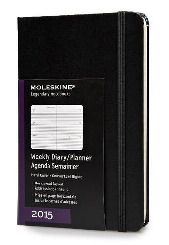 Couverture du livre « Agenda semainier 2015 horizontal poche noir couverture rigide » de Moleskine aux éditions Moleskine Papet