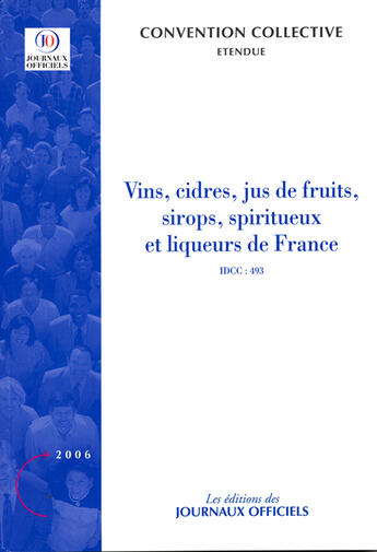 Couverture du livre « Vins, cidres, jus de fruits, sirops, spiritueux et liqueurs de france n 3029 - » de  aux éditions Direction Des Journaux Officiels