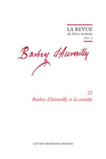 Couverture du livre « Barbey d'aurevilly et la comedie 2019 - 8 » de  aux éditions Classiques Garnier