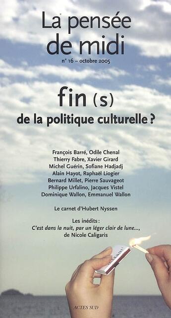 Couverture du livre « REVUE LA PENSEE DE MIDI T.16 » de  aux éditions Actes Sud