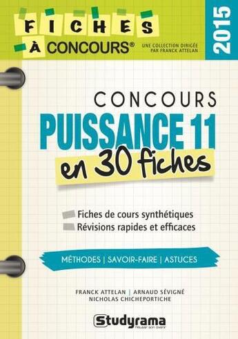 Couverture du livre « Concours puissance 11 en 30 fiches » de  aux éditions Studyrama