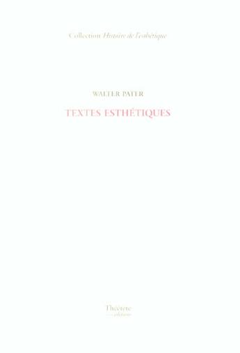 Couverture du livre « Textes esthetiques » de  aux éditions Lucie