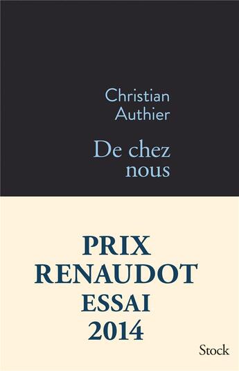 Couverture du livre « De chez nous » de Christian Authier aux éditions Stock