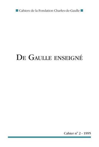 Couverture du livre « De Gaulle enseigné » de  aux éditions Nouveau Monde