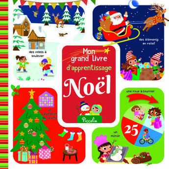 Couverture du livre « Mon grand livre d'apprentissage Noël » de Beatrice Costamagna et Elodie Berthon aux éditions Piccolia