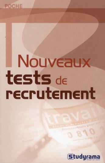 Couverture du livre « Nouveaux tests de recrutement » de  aux éditions Studyrama