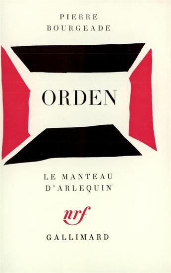 Couverture du livre « Orden » de Pierre Bourgeade aux éditions Gallimard