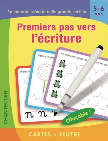 Couverture du livre « Cartes + Feutre -J'Apprends A Ecrire (5-6 A.) » de  aux éditions Chantecler