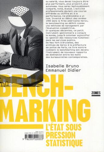 Couverture du livre « Benchmarking » de Isabelle Bruno et Emmanuel Didier aux éditions Zones