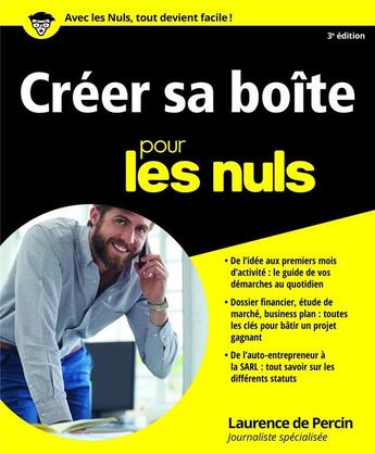 Couverture du livre « Créer sa boite pour les nuls (3e édition) » de Laurence De Percin aux éditions First