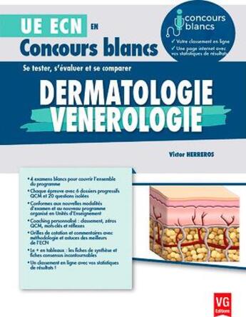 Couverture du livre « Ue ecn en concours blancs dermatologie » de Herreros V. aux éditions Vernazobres Grego