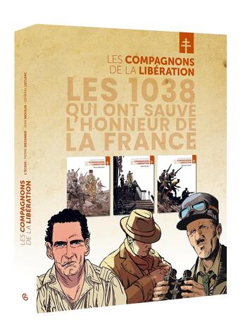 Couverture du livre « Les compagnons de la Libération : coffret : les 1038 qui ont sauvé l'honneur de la France : Général Leclerc, Pierre Messmer, Jean Moulin » de Jean-Yves Le Naour et Catherine Valenti et Collectif aux éditions Bamboo