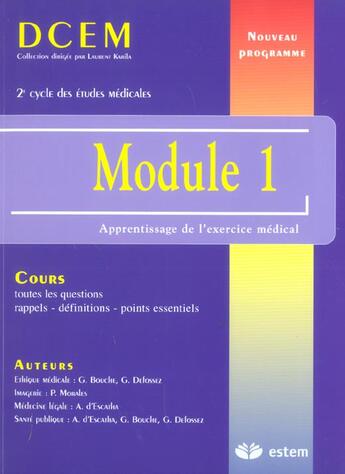 Couverture du livre « Module 1 ; apprentissage de l'exercice médical » de  aux éditions Estem