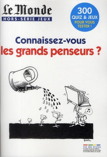 Couverture du livre « Connaissez-vous les grands penseurs ? » de  aux éditions Rue Des Ecoles