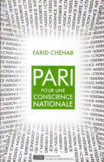 Couverture du livre « Pari pour une conscience nationale » de Farid Chehab aux éditions Revue Phenicienne