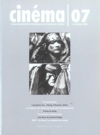 Couverture du livre « Cinema 07 (+Dvd) » de  aux éditions Leo Scheer