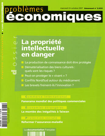 Couverture du livre « La propriete intellectuelle en danger » de  aux éditions Documentation Francaise