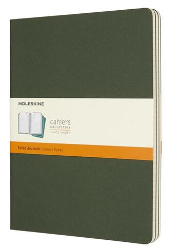 Couverture du livre « Cahier ligné très grand format myrte ; set de 3 » de  aux éditions Moleskine