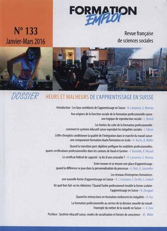 Couverture du livre « Heurs et malheurs de l'apprentissage en suisse » de Cereq aux éditions Documentation Francaise