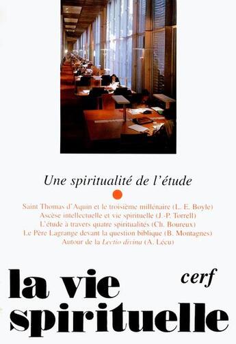 Couverture du livre « Spiritualite etude vs733 » de  aux éditions Cerf