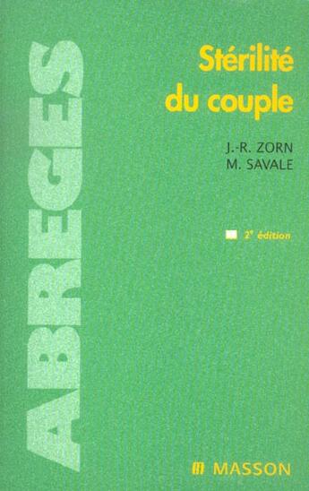 Couverture du livre « Sterilite du couple (2e édition) » de Zorn Jean-Rene aux éditions Elsevier-masson