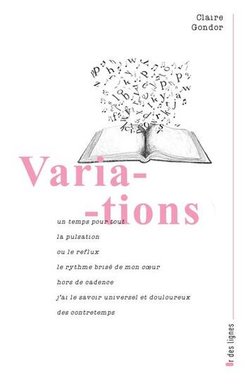 Couverture du livre « Variations » de Claire Gondor aux éditions Frison-roche Belles-lettres