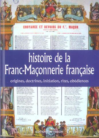 Couverture du livre « Histoire de la franc-maconnerie francaise » de Pierre Ripert aux éditions De Vecchi