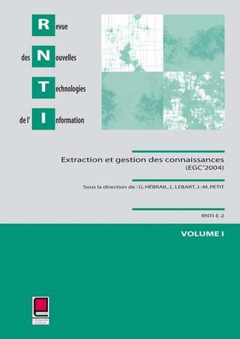 Couverture du livre « Extraction et gestion des connaissances » de Revue Des Nouvelles Technologies De L'Information aux éditions Cepadues