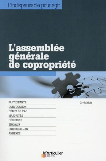 Couverture du livre « L'assemblée générale de copropriété » de  aux éditions Le Particulier