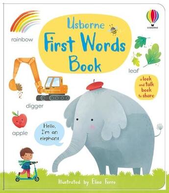 Couverture du livre « First words book » de Elisa Ferro et Matthew Oldham et Mary Cartwright aux éditions Usborne