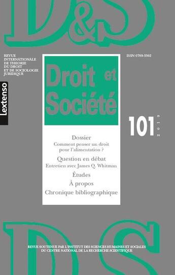 Couverture du livre « Droit et societe n 101-2019 » de  aux éditions Lgdj