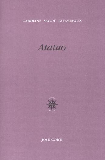 Couverture du livre « Atatao » de Sagot Duvauroux C. aux éditions Corti