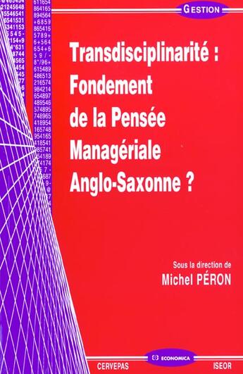 Couverture du livre « TRANSDISCIPLINARITE » de Peron/Michel aux éditions Economica