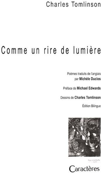 Couverture du livre « Comme un rire de lumière » de Charles Tomlinson aux éditions Caracteres