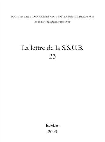 Couverture du livre « Lettre de la S.S.U.B. 23 » de  aux éditions Eme Editions