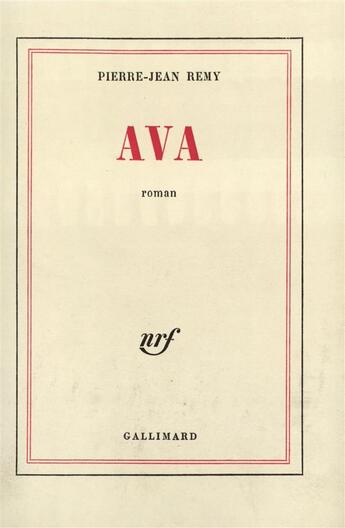 Couverture du livre « Ava » de Jean-Pierre Remy aux éditions Gallimard