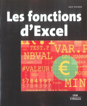 Couverture du livre « Les fonctions d'excel » de Jack Steiner aux éditions Eyrolles