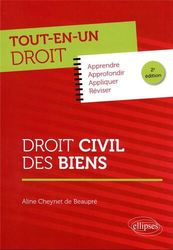 Couverture du livre « Droit civil des biens » de Cheynet De Beaupre A aux éditions Ellipses