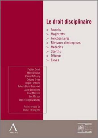 Couverture du livre « Le droit disciplinaire » de  aux éditions Anthemis