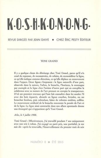 Couverture du livre « K.O.S.H.K.O.N.O.N.G. N 8 » de Daive Jean (Dir.) aux éditions Eric Pesty