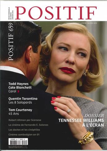 Couverture du livre « Positif n 659 tennessee williams janvier 2016 » de  aux éditions Revue Positif