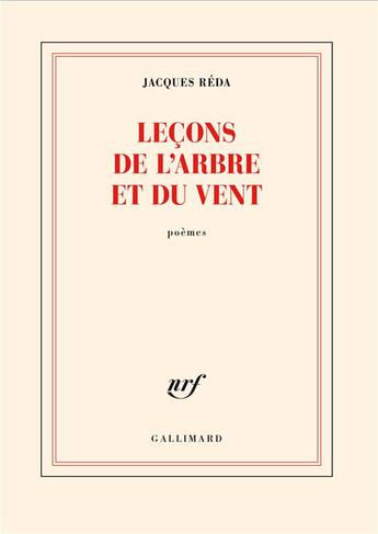 Couverture du livre « Leçons de l'arbre et du vent » de Jacques Réda aux éditions Gallimard