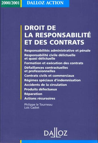 Couverture du livre « Droit De La Responsabilite Et Des Contrats 2000-2001 » de Philippe Le Tourneau et Loic Cadiet aux éditions Dalloz