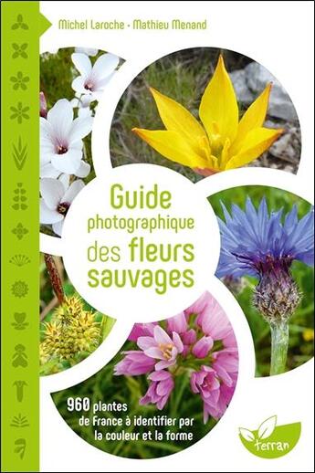 Couverture du livre « Guide photographique des fleurs sauvages ; 960 plantes de France à identifier par la couleur et la forme » de Michel Laroche et Mathieu Menand aux éditions De Terran