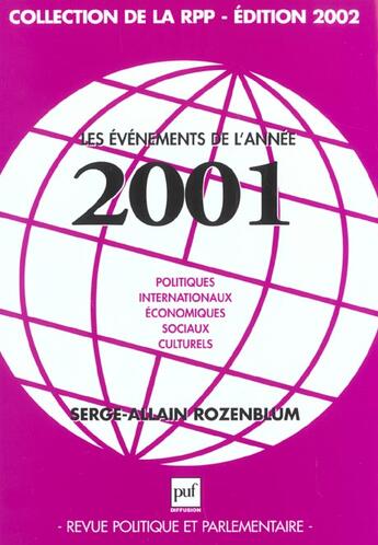 Couverture du livre « Les evenements de l'année 2001 » de Rozemblum Serge-Alla aux éditions Puf