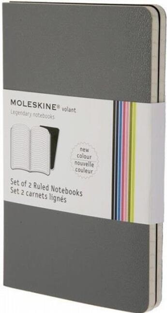 Couverture du livre « Carnet volant ligne ; poche ; set 2 ; couverture souple gris » de Moleskine aux éditions Moleskine Papet