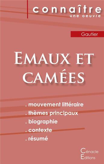 Couverture du livre « Émaux et camées, de Théophile Gautier » de  aux éditions Editions Du Cenacle