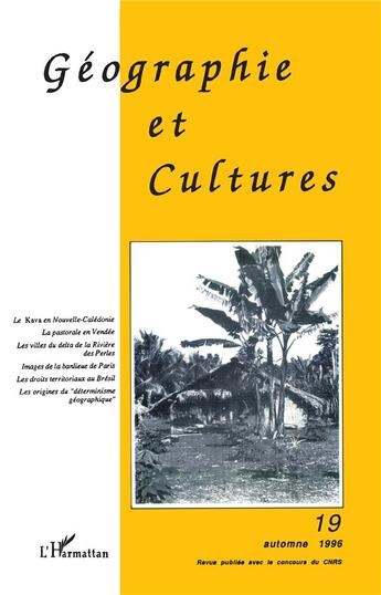 Couverture du livre « Geographie et cultures n 19 » de  aux éditions L'harmattan